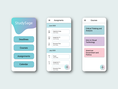 Studying App app branding design studying typography ui ux web