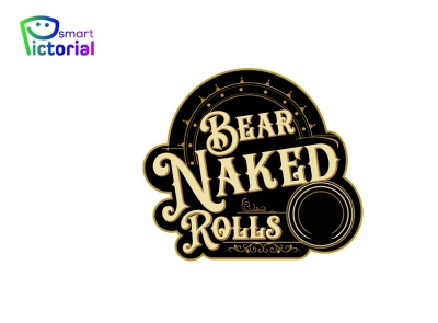 Bear Naked Rolls brand / business logo 3d branding company logo design graphic design logo logo design smart pictorial smartpictorial vector