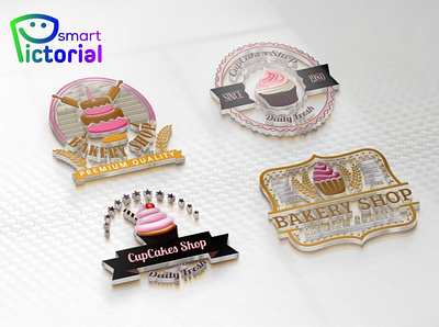 Premium Quality Brand logo 3d bakery logo branding cake logo cupcake logo design desserts logo graphic design logo smart pictorial smartpictorial sweets logo vector