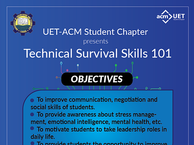 UET -ACM Survival Skills 101 3d branding design graphic design logo smart pictorial smartpictorial vector