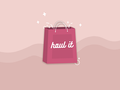 Haul It branding fashion illustration logo pink