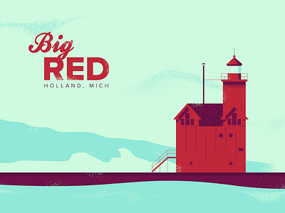 Big Red after effects big red holland illustrator lake michigan lighthouse michigan motion graphics texture
