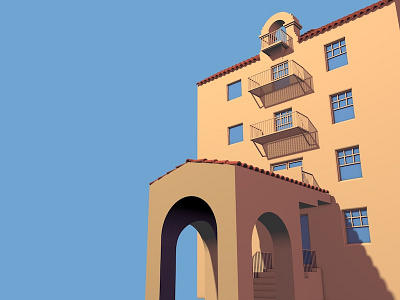 Building Study 3d building c4d mission university