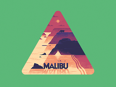 Malibu Badge badge beach california coast el matador malibu sticker surfing triangle