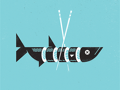 Sushi To Go chopsticks fish illustration illustrator photoshop sushi texture