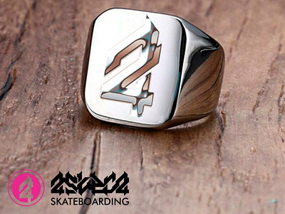 Anel na linha skate e streetwear 3d graphic design logo