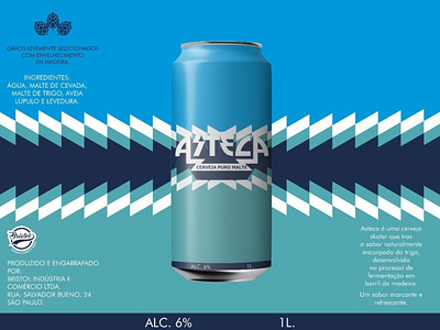 Cerveja asteca puro malte 3d branding graphic design typography vector