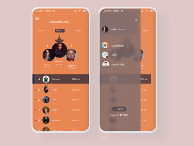 Leaderboard mobile app design mobile ui ui uidesign ux