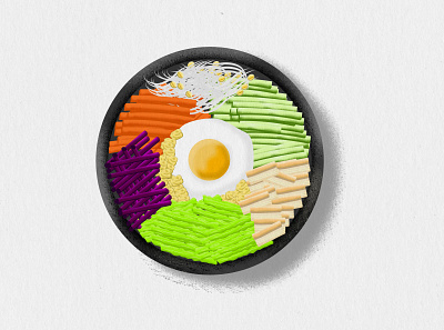 Bibimbap bibimbap bimbap design food food illustration grain brush illustration