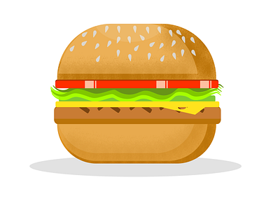 Craving for burger flat flatdesign flatillustration food food illustration grain brush illustration vector
