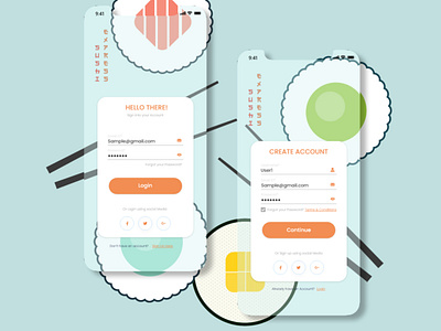 Day 1 - Daily UI Challenge - Signup #dailyui #001 daily 100 challenge dailyui dailyuichallenge design flat flatdesign food illustration mobile design mobile ui sign up ui ux vector