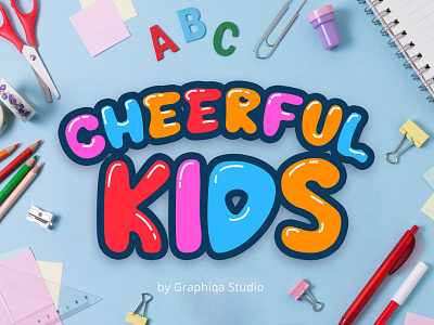 Cheerful Kids Display Font backtoschool branding cheerful cute design display education elementary font happy imagination kidsfont letter logo smile student