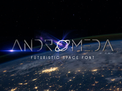 Andromeda – Futuristic Space Font branding display font graphic design letter logo