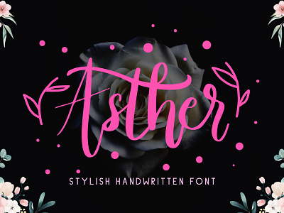 Asther – Stylish Handwritten Font branding design display fashion font handwritten illustration letter logo script stylish wedding