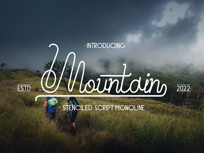 Mountain - Script Monoline branding display font imagination letter logo promo