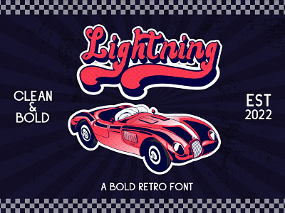 Lightning - A Bold Retro Font branding display font letter logo promo retro