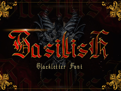Basillisk - Blackletter Font branding design display font imagination logo quote
