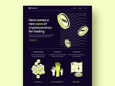 Cryptocurrency Landing Page branding design graphic design illustration logo ui vector