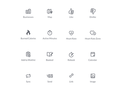 Icons for Fitness Application design fitness app graphic deisgn icon icon sets iconography ui