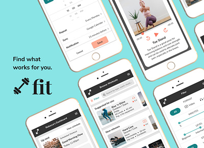 Fit app app branding design fitness app logo mobile app responsive web design student project ui design web website