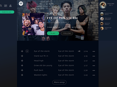 Spotify Album OOR branding design landing page music spotify ui ux