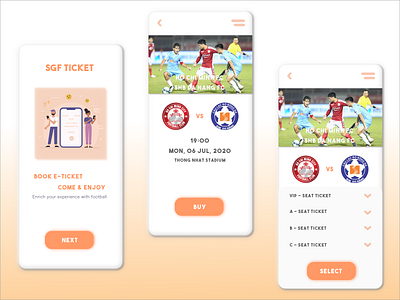 V-League - Ticket design ecommerce mobile app ui ux