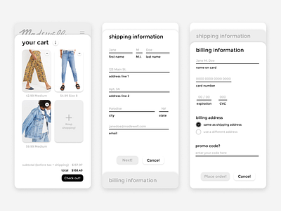 Daily UI 002: Check Out checkout dailyui dailyui 002 dailyuichallenge madewell online shopping