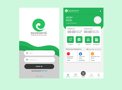 E-Presensi app branding design mobile mobile app ui ux