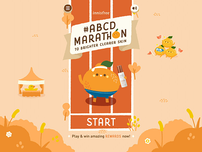 innisfree #ABCDMarathon animation brightening design game hallabong illustration innisfree microsite orange product skincare sun ui uv
