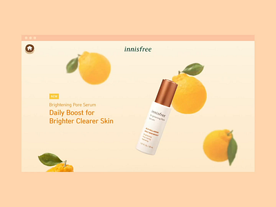 Innisfree #ABCDMarathon Product Page brightening design hallabong innisfree orange pore product skincare ui web