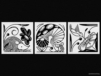 Three Little Critters childrensbook flowers hummingbird ipadpro mouse mushrooms plantillustration possum procreate series