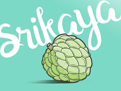 Srikaya cartoon design fruit fruit logo icon illustration minimal typography vector