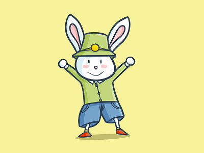 Rabbit cartoon cute design easter funny illustration kawaii rabbit vector