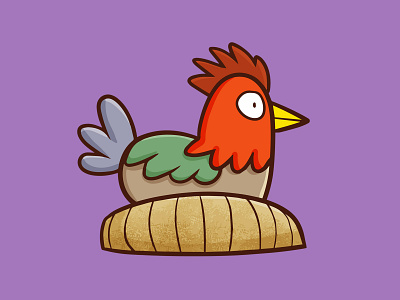 Rooster cartoon chicken cute design funny illustration kawaii rooster vector