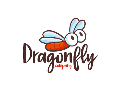 Dragonfly co animal animal logo branding cartoon company corporate cute design flying funny illustration kawaii logo template vector