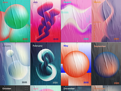 Collection of gradient poster design