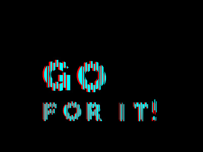 go for it! black design flat illustration neon typography vector