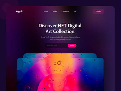 Digital Art NFT Marketplace Website art artwork clean design digital digital artwork header market nft ui ui design ux web website