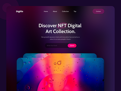 Digital Art NFT Marketplace Website art artwork clean design digital digital artwork header market nft ui ui design ux web website