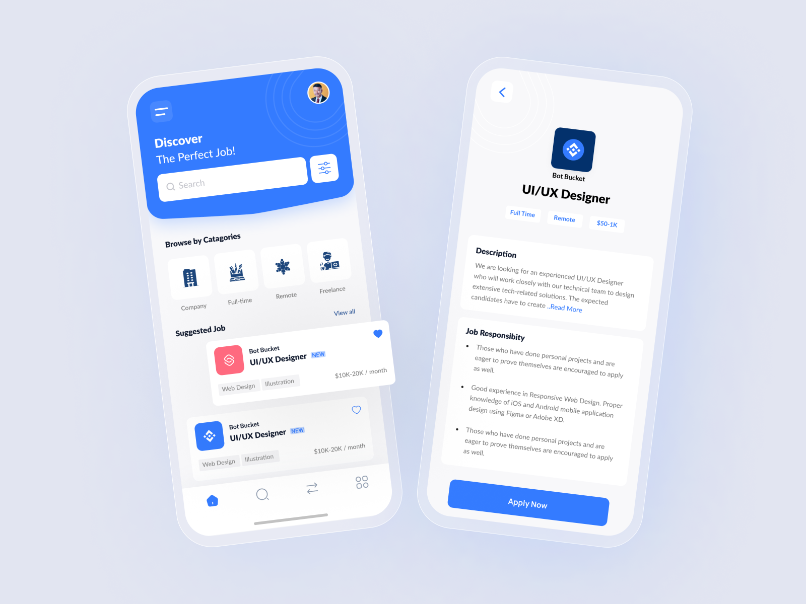 Job searching app by Md. Rakibul Hasan on Dribbble