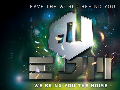 EDM Club Festival Flyer 3d blue edm electro electronic event flyer green party poster progressive