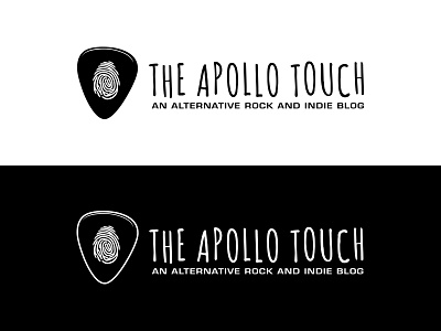 The Apollo Touch Logo alternative black blog concert fingerprint guitar indie logo music plectrum rock white