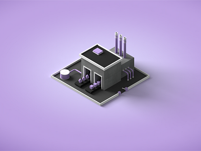 NorCal Cannabis - Manufacturing 3d c4d cannabis illustration industry isometric lowpoly manufacturing