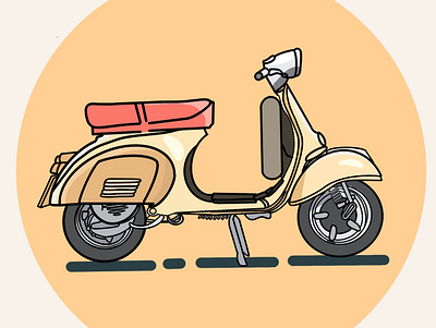 Vespa animation art design graphic design icon illustration illustrator logo minimal vector