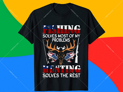 Fishing Solves Most of My Problems Hunting Solves The Rest. best t shirt design dirty fishing shirts fishing quotes fishing shirts fishing slogans t shirts fishing vector hunting t shirt design saltwater fishing t shirts t shirt design ideas t shirt design images free teespring typography t shirt design online