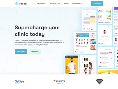 Pabau website redesign crm design illustration interface website