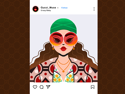GucciMuse character colorful concept design fashion flatdesign illustration inspiration instagram post muse photoshop style wacom tablet