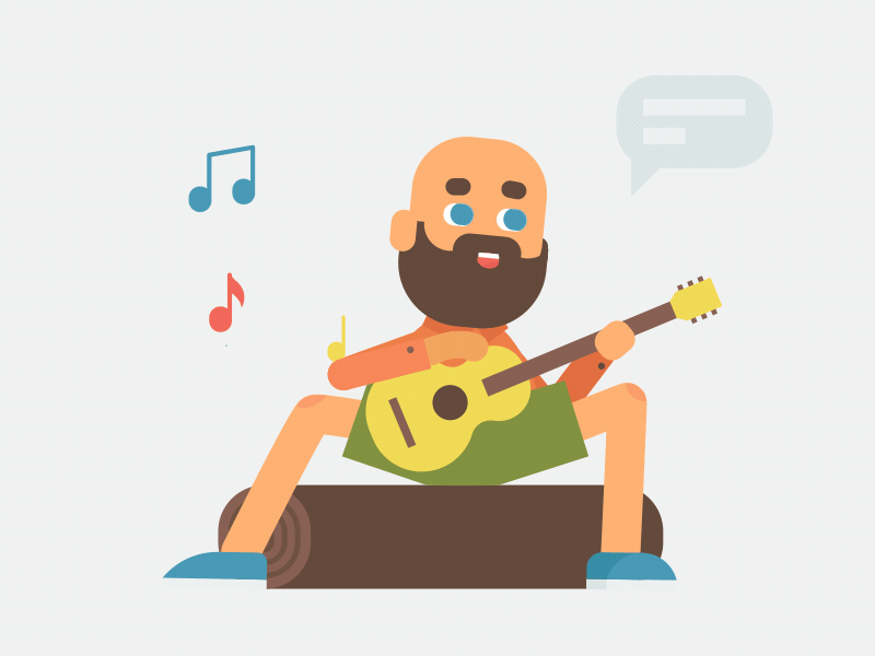 Playing Guitar 2d animation after effects characters animation dribbble invite illustration loop motion play guitar shapes