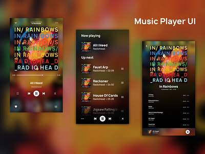 Music Player UI amateur design ui vector