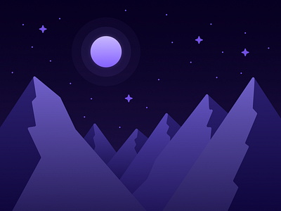 Trail affinity designer affinitydesigner amateur design illustration landscape mountains night purple vector